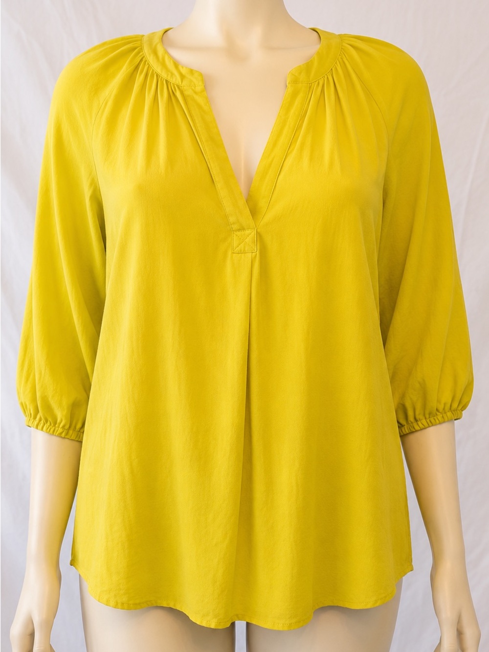 Joie Bright Yellow Split-Neck Blouse